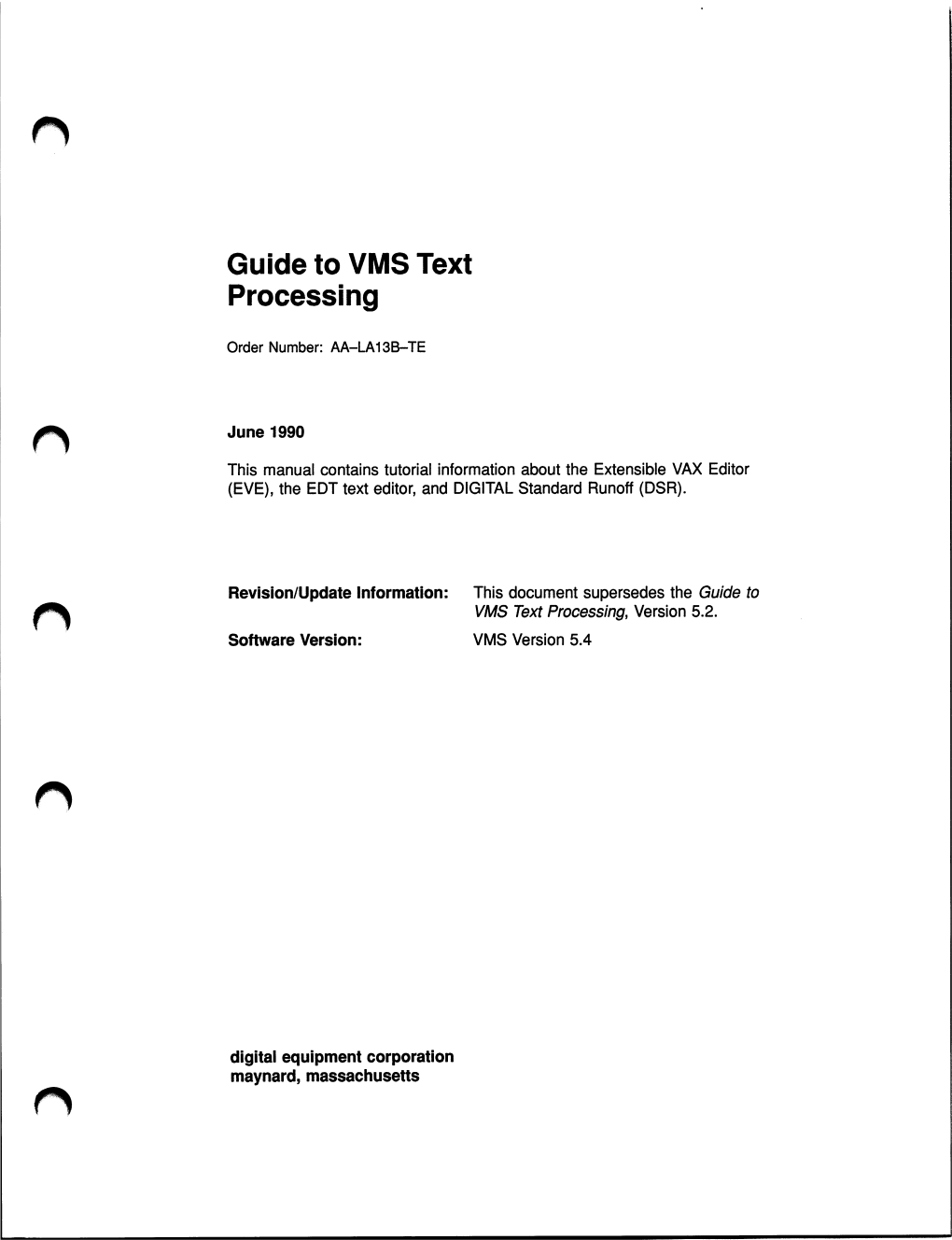 Guide to VMS Text Processing