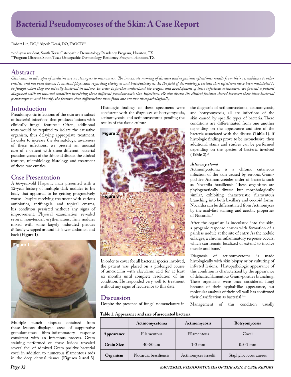 Bacterial Pseudomycoses of the Skin: a Case Report