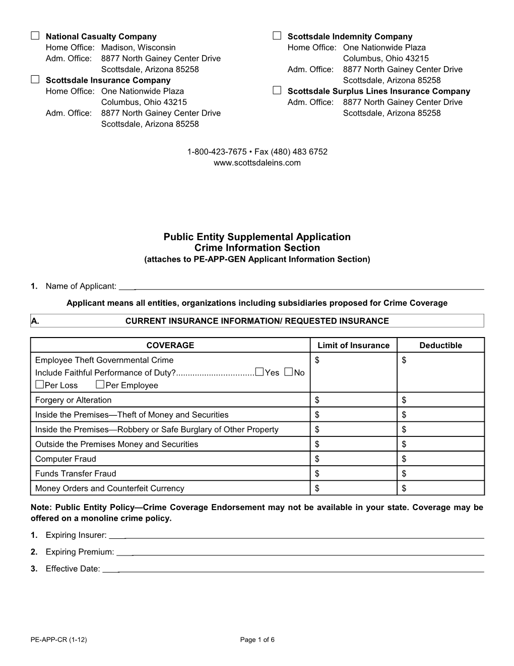 Public Entity Supplemental Application Crime Information System