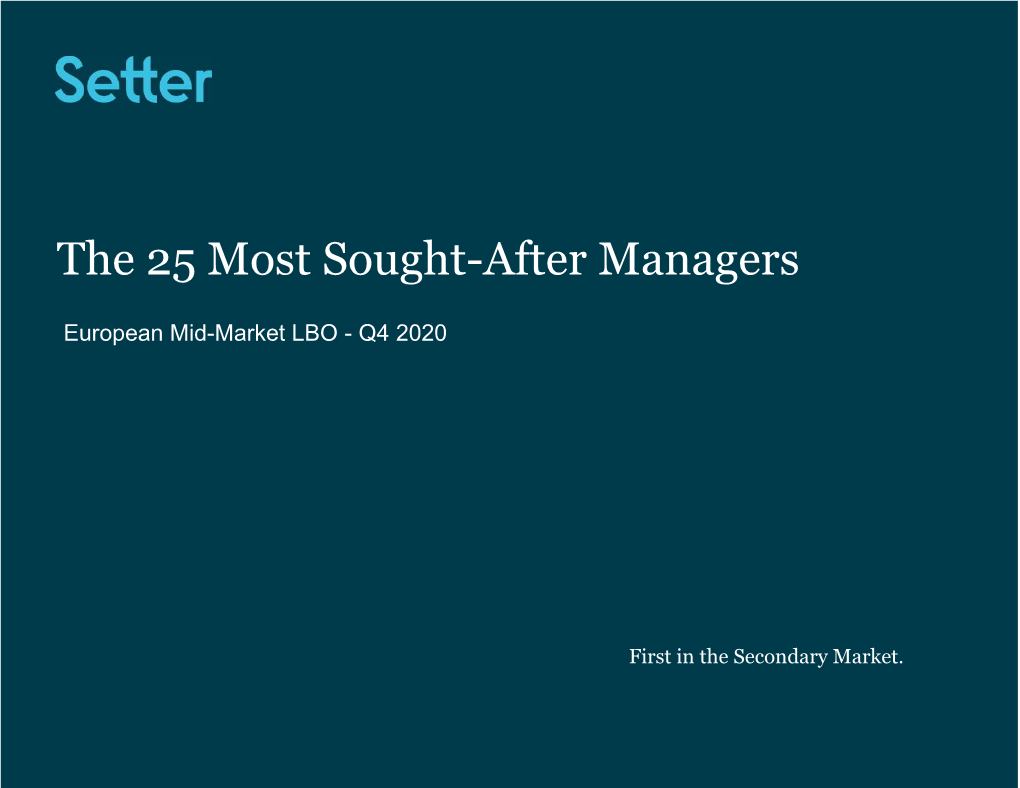 The 25 Most Sought-After Managers