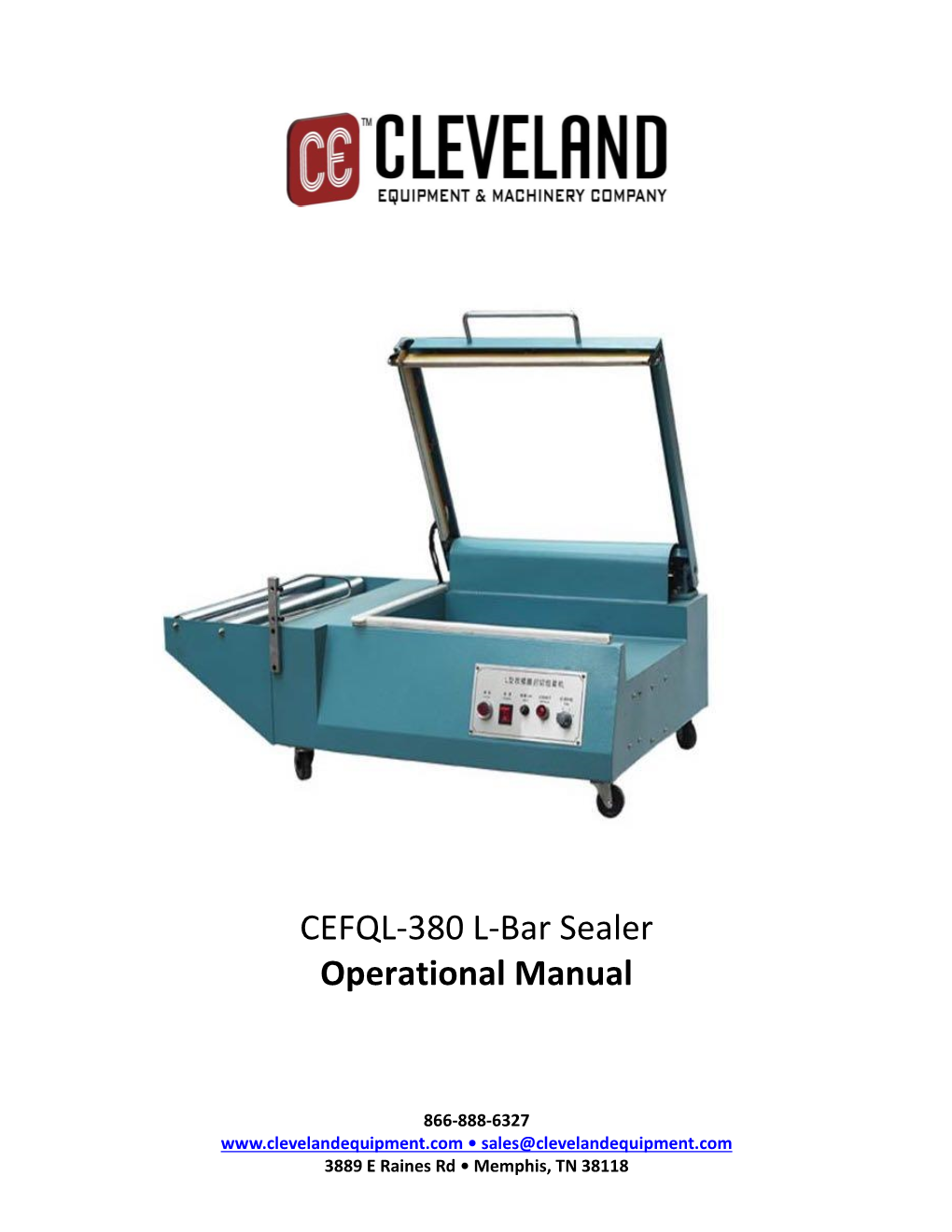 CEFQL-380 L-Bar Sealer Operational Manual