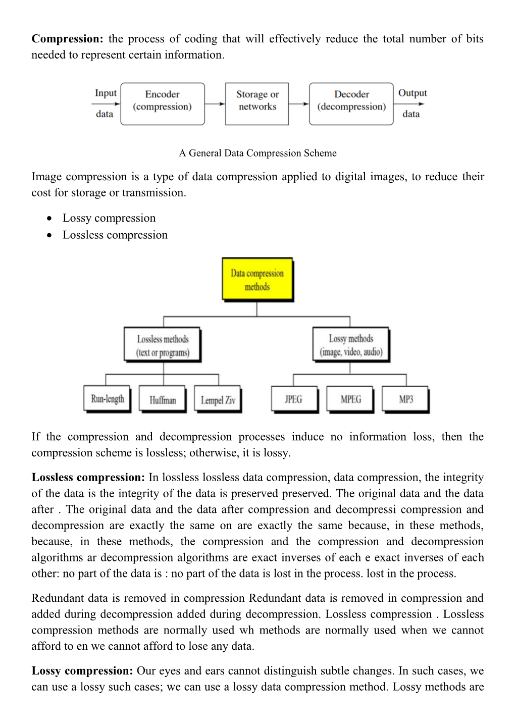 Compression: the Process of Coding That Will Effectively Reduce the Total Number of Bits Needed to Represent Certain Information