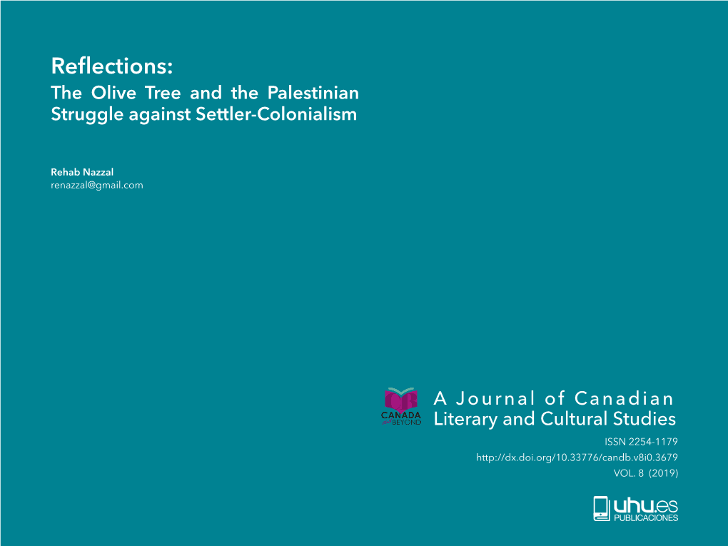 Reflections: the Olive Tree and the Palestinian Struggle Against Settler-Colonialism