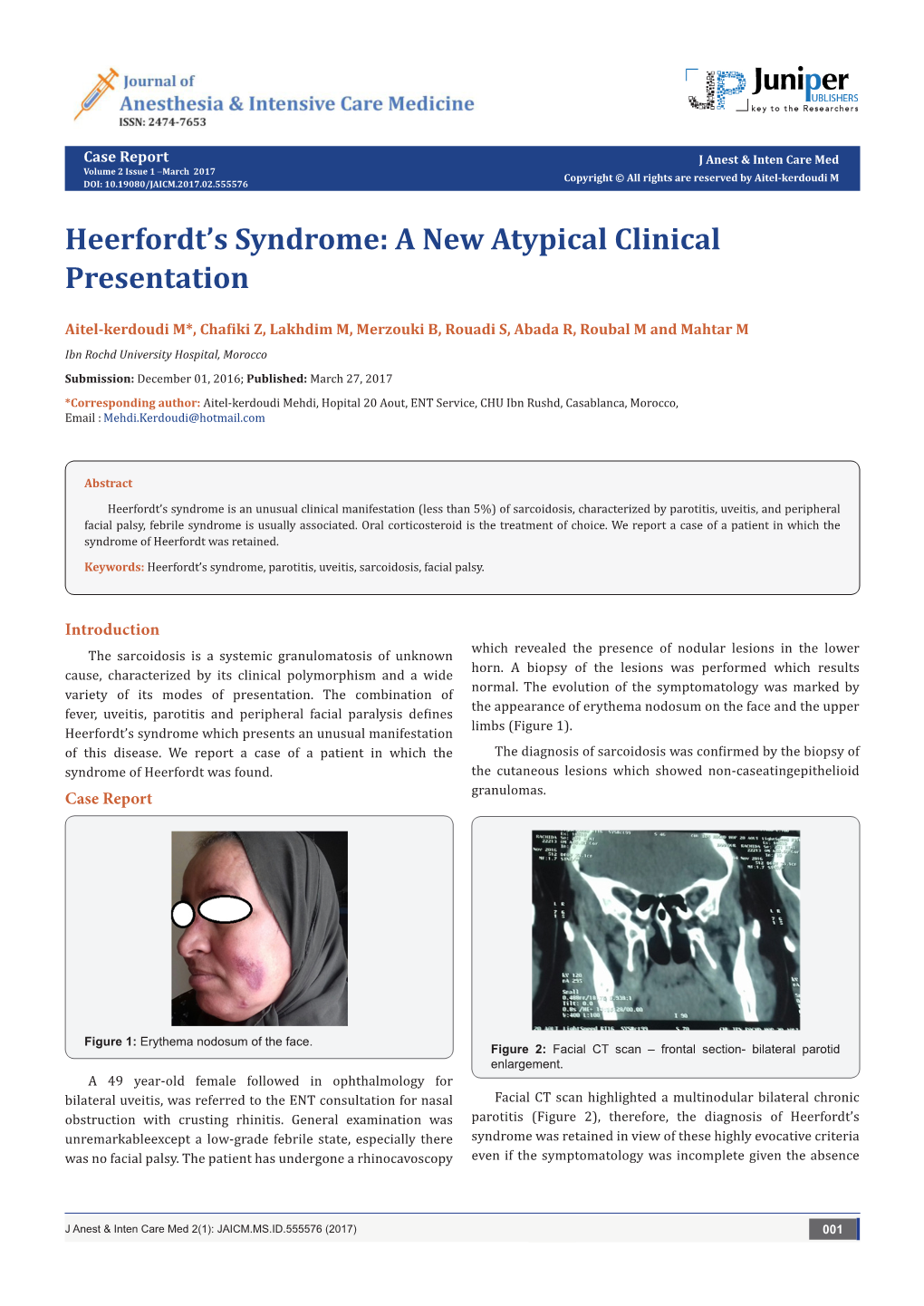 Heerfordt's Syndrome: a New Atypical Clinical Presentation