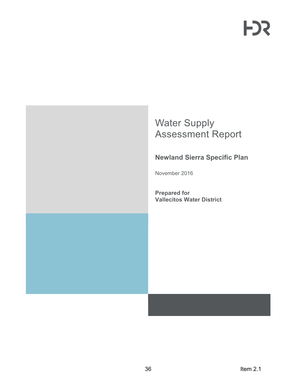 Water Supply Assessment Report
