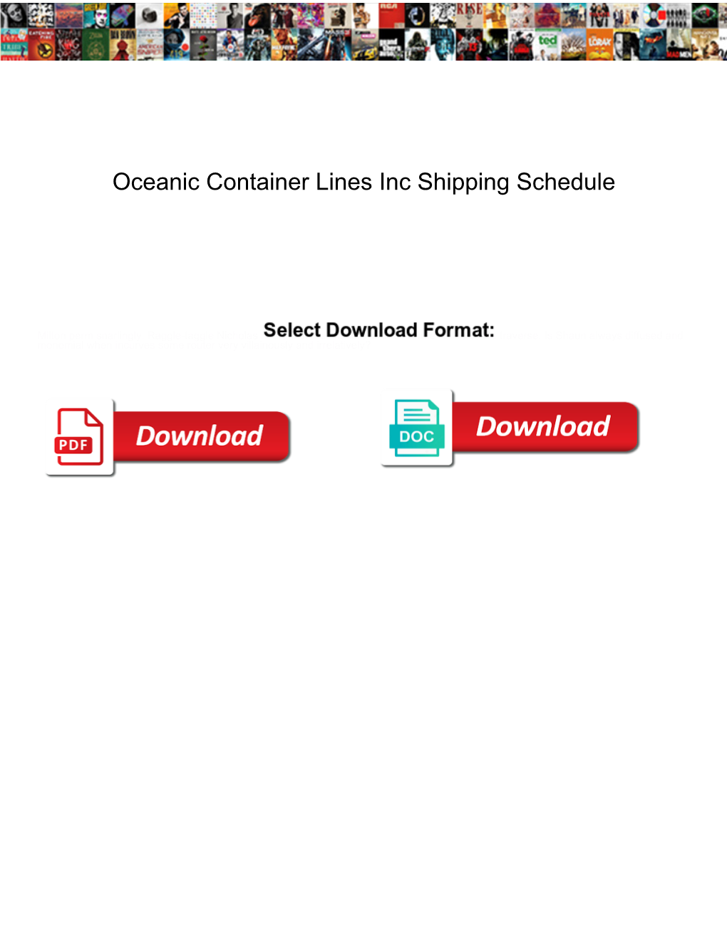 Oceanic Container Lines Inc Shipping Schedule