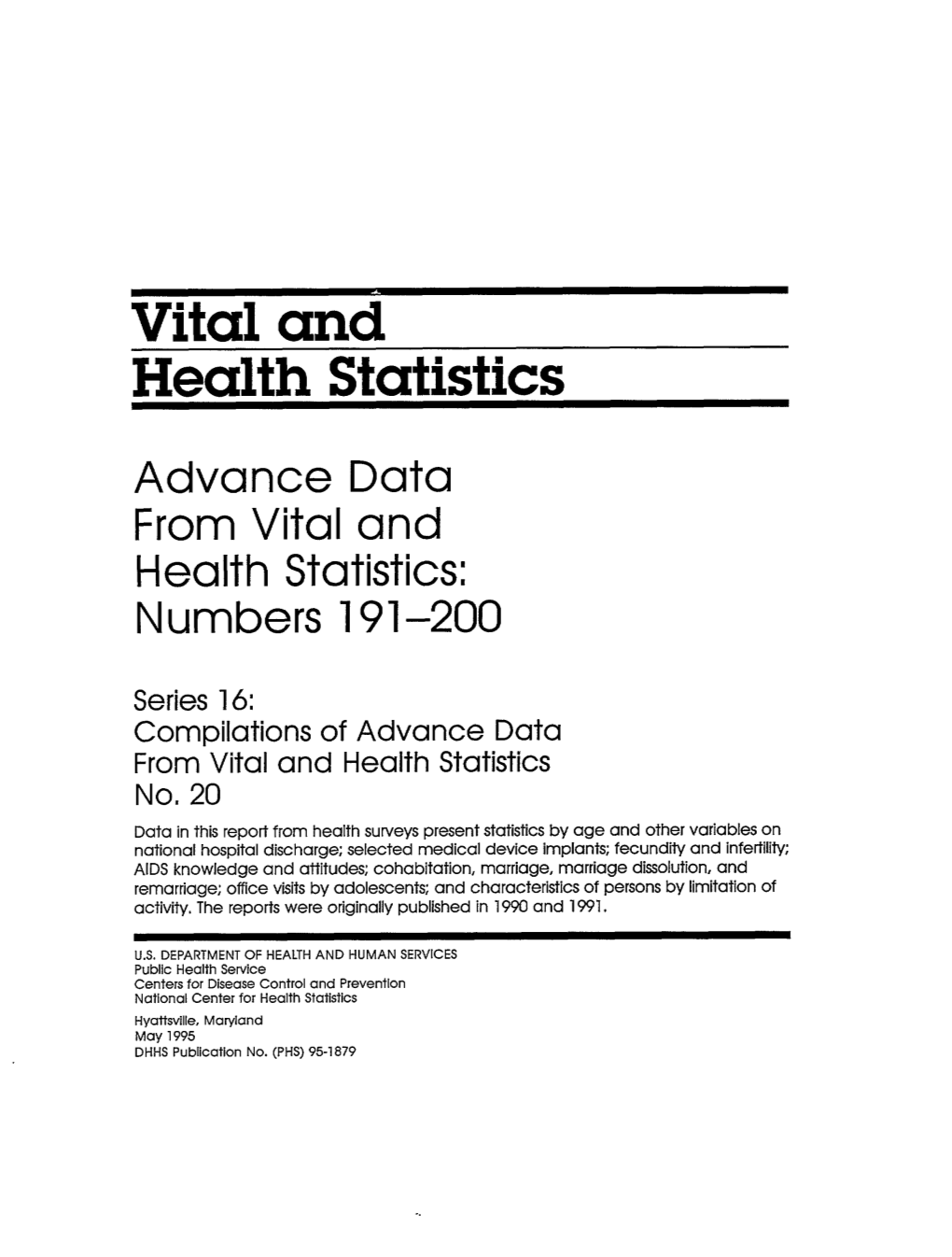 Vital and Health Statistics