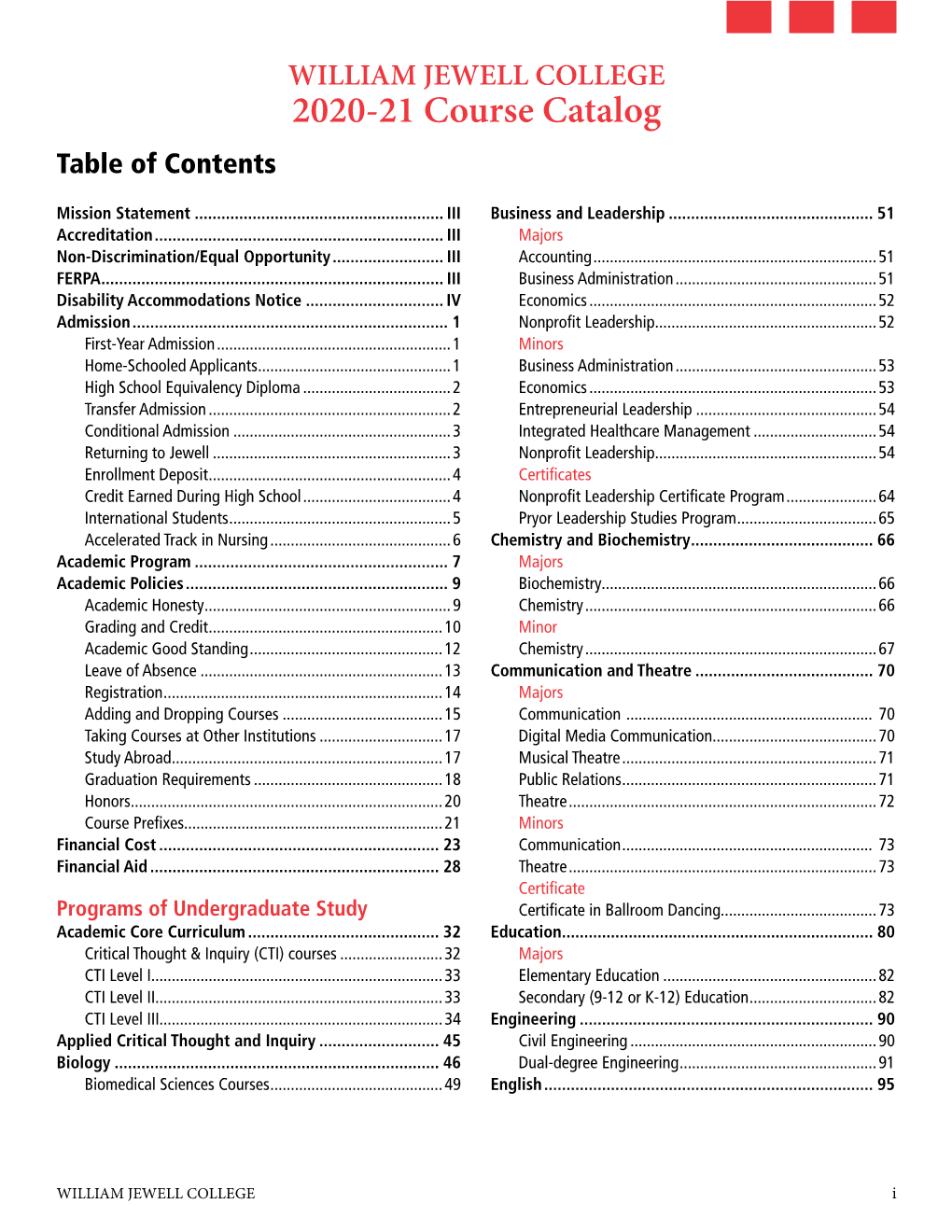 2020-2021 Course Catalog