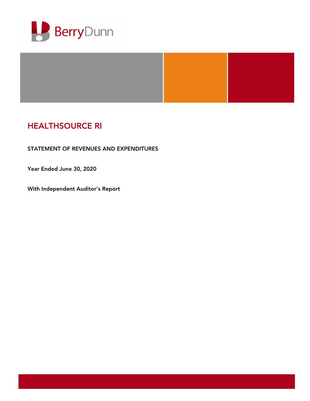 Healthsource RI Financial Statements 2020