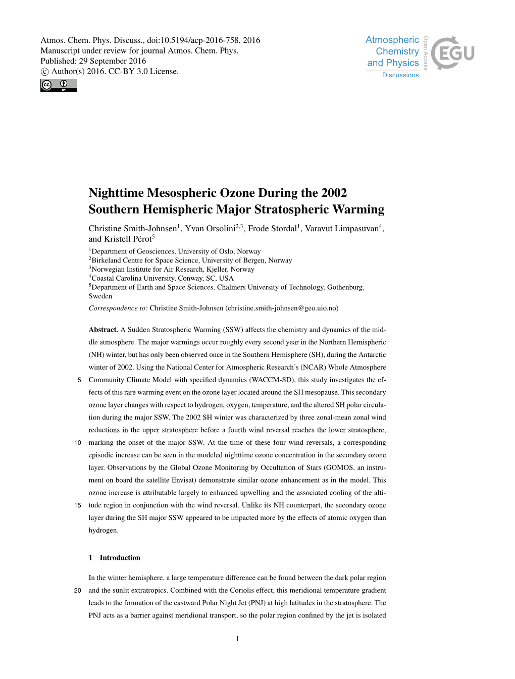 Nighttime Mesospheric Ozone During the 2002 Southern Hemispheric