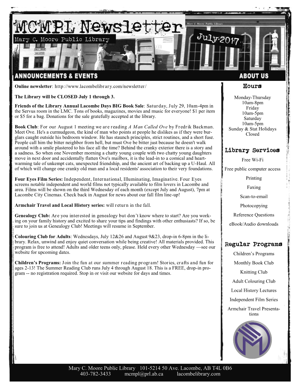 MCMPL Newsletter Mary C