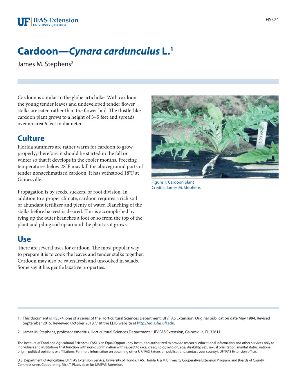 Cardoon—Cynara Cardunculus L.1 James M