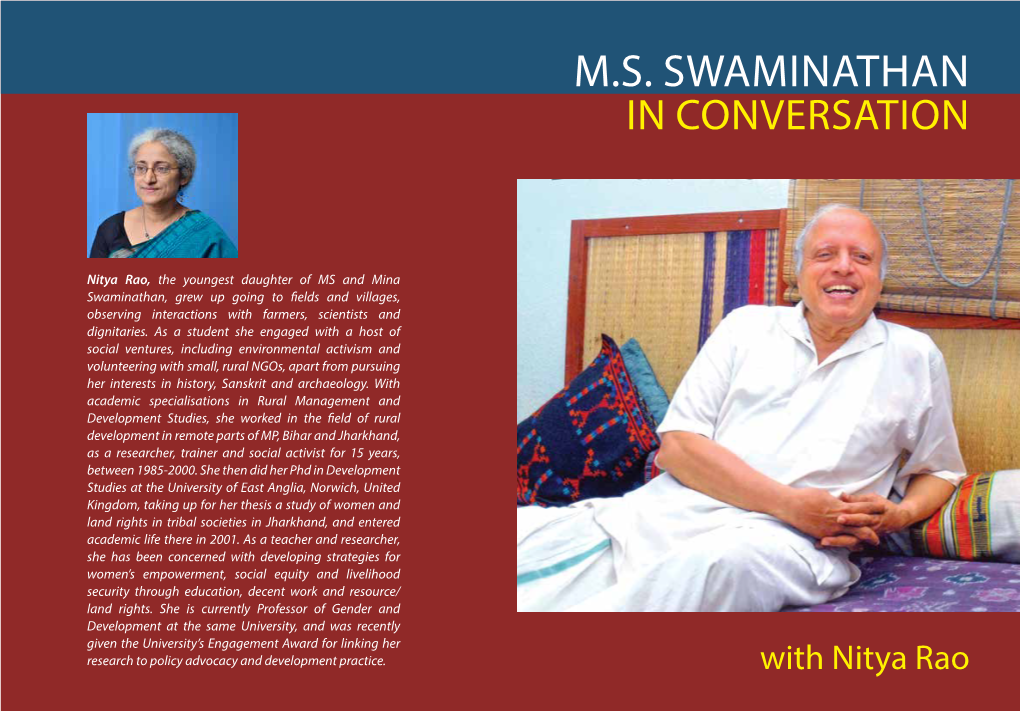 M.S. Swaminathan in Conversation