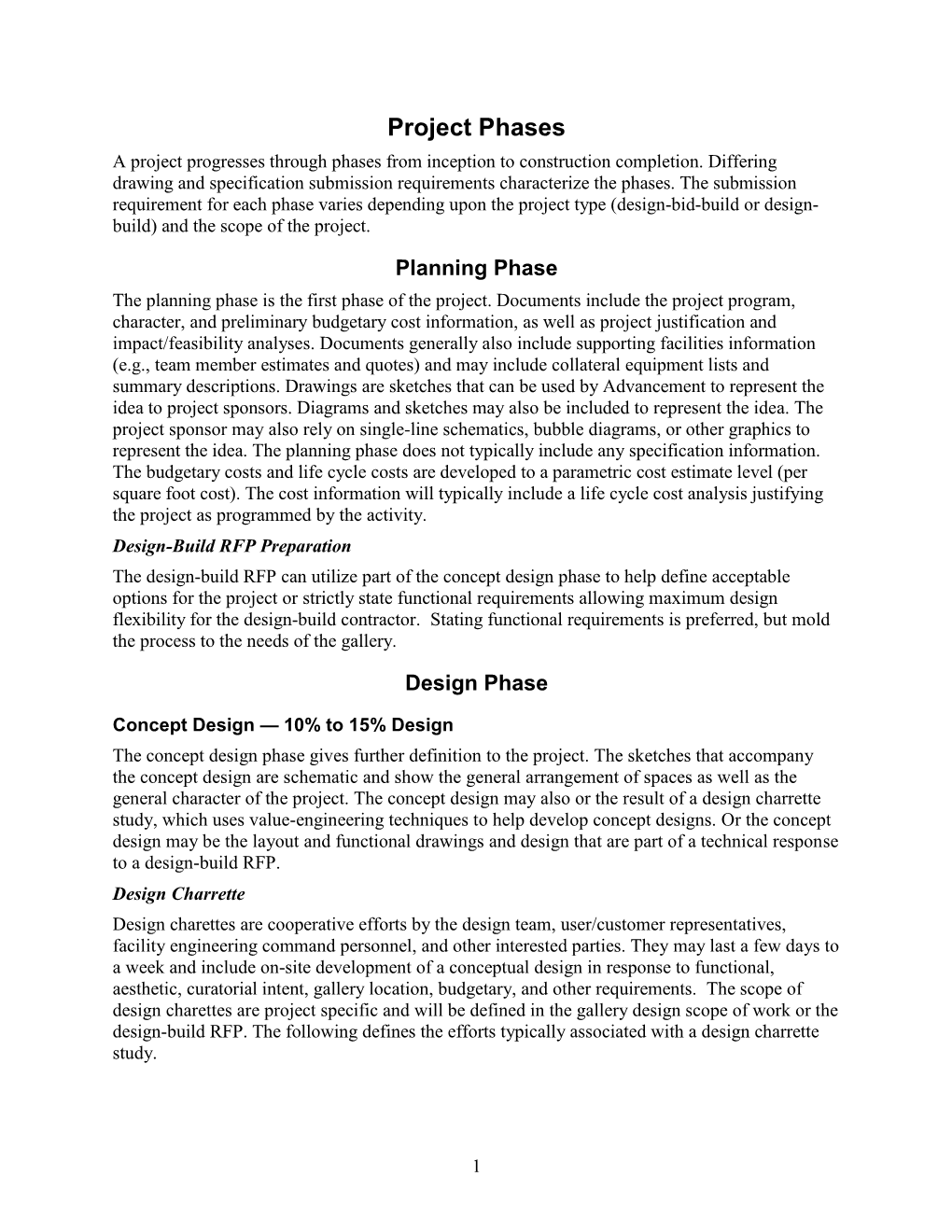 Project Phases a Project Progresses Through Phases from Inception to Construction Completion