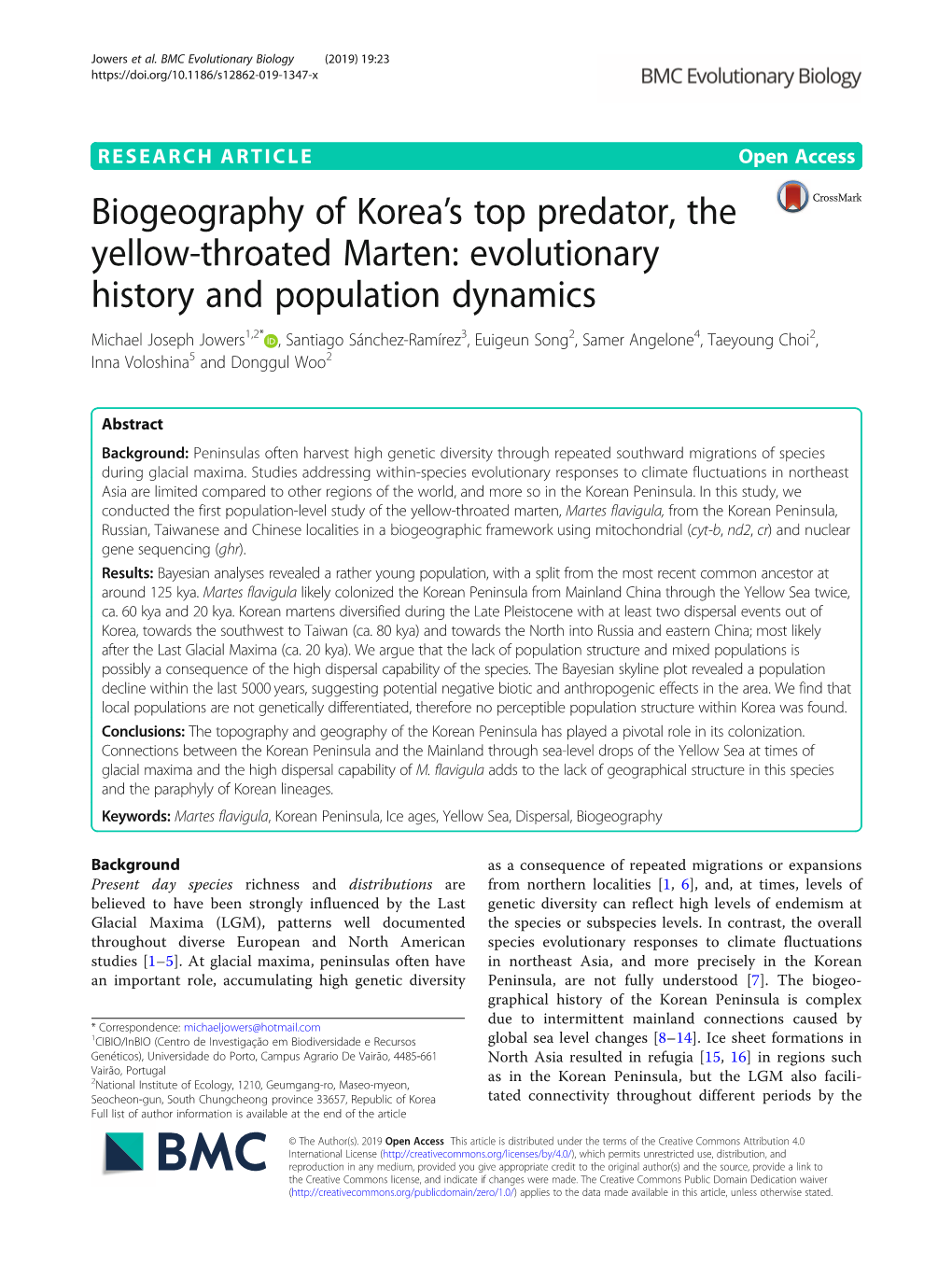 BMC Evolutionary Biology (2019) 19:23