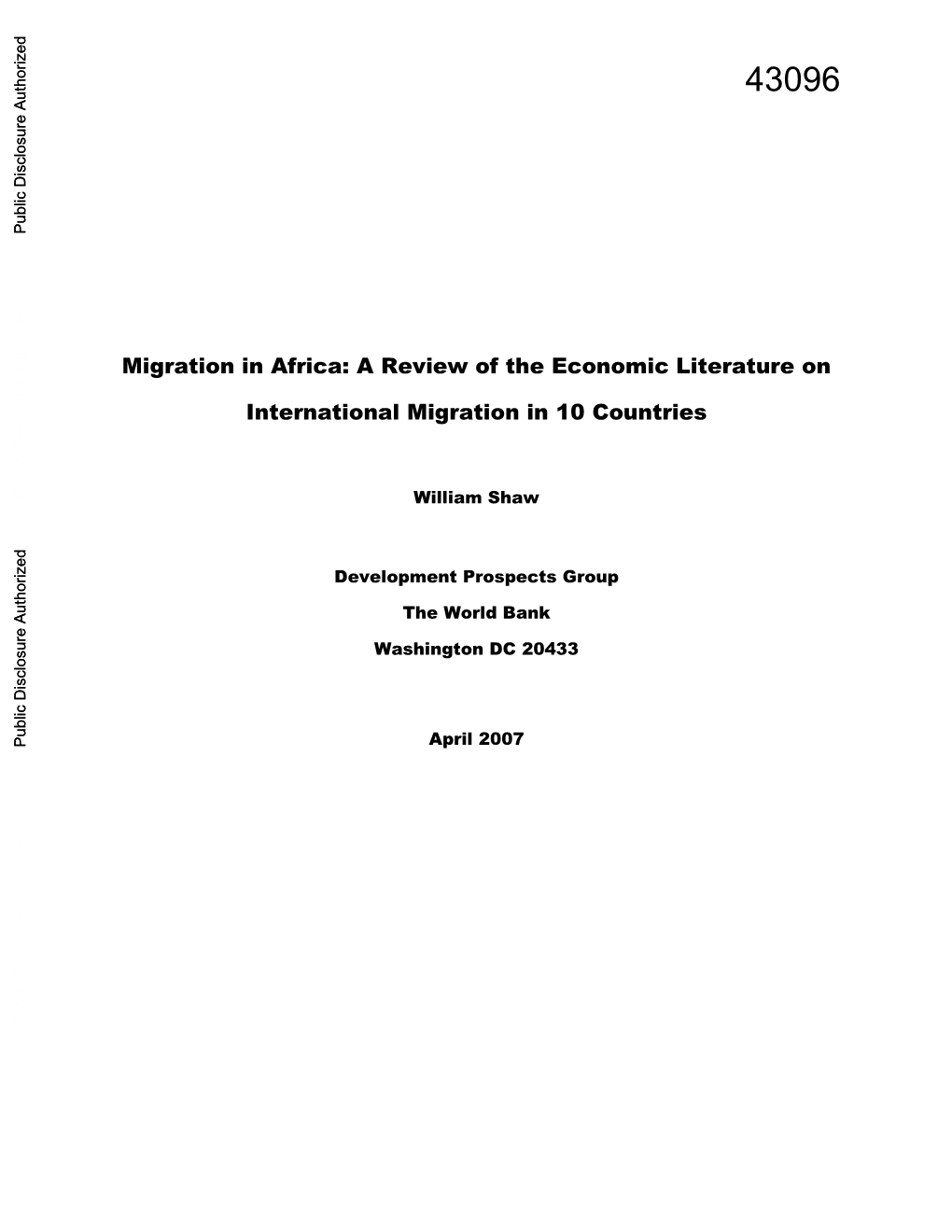 World Bank Document