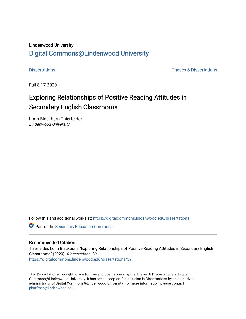 Exploring Relationships of Positive Reading Attitudes in Secondary English Classrooms