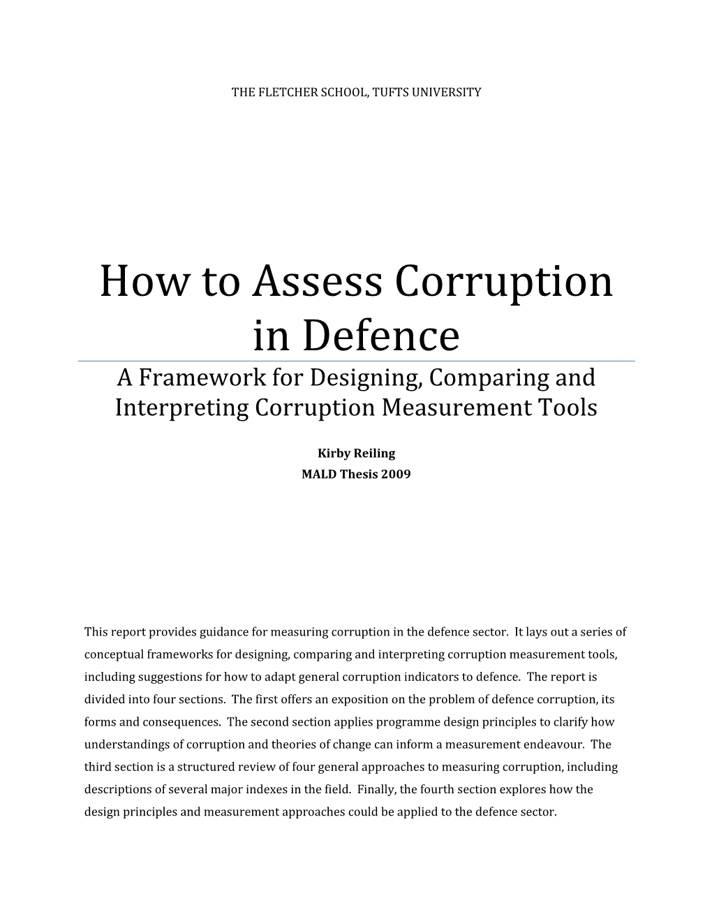 Reiling 2009 How to Assess Corruption In
