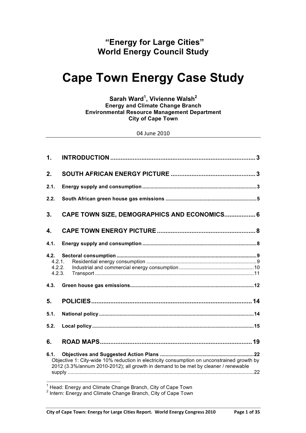 Cape Town Energy Case Study