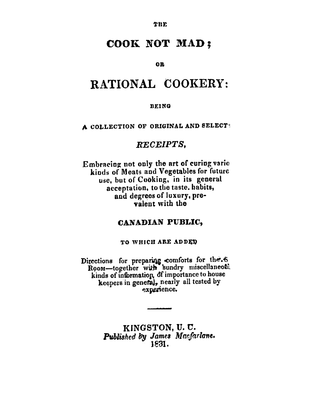 Rational Cookery
