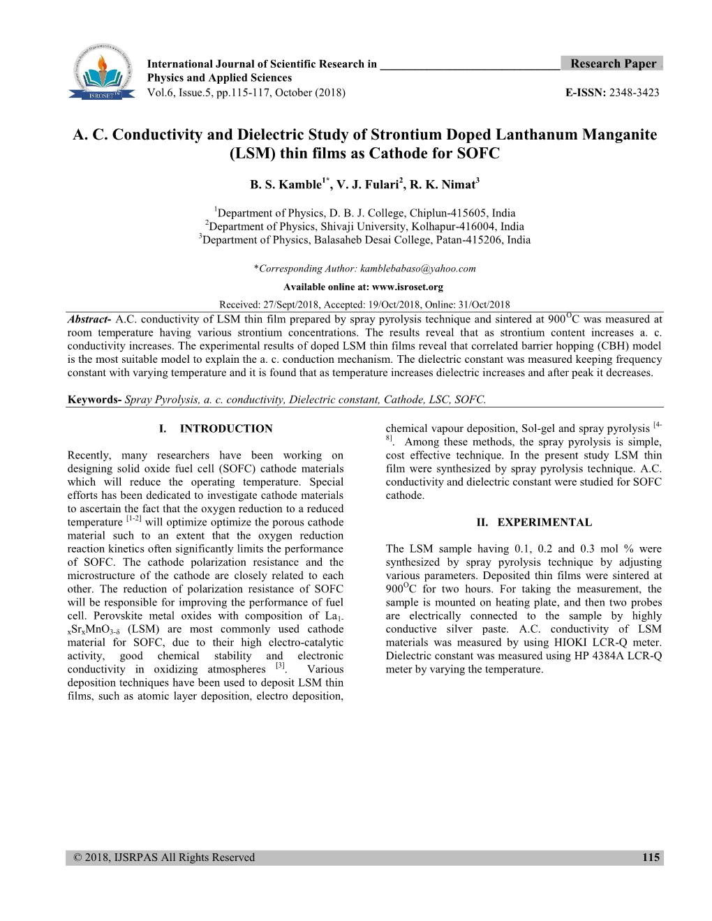 AC Conductivity and Dielectric Study of Strontium Doped