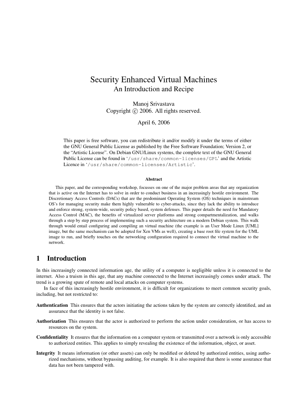 Security Enhanced Virtual Machines an Introduction and Recipe