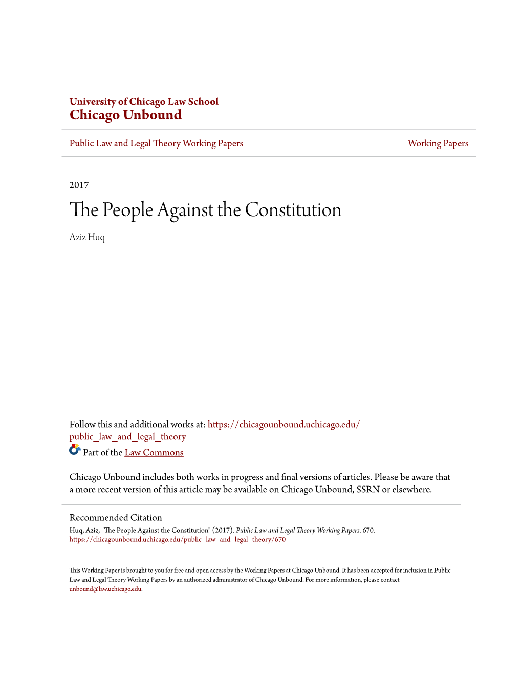 The People Against the Constitution Aziz Z