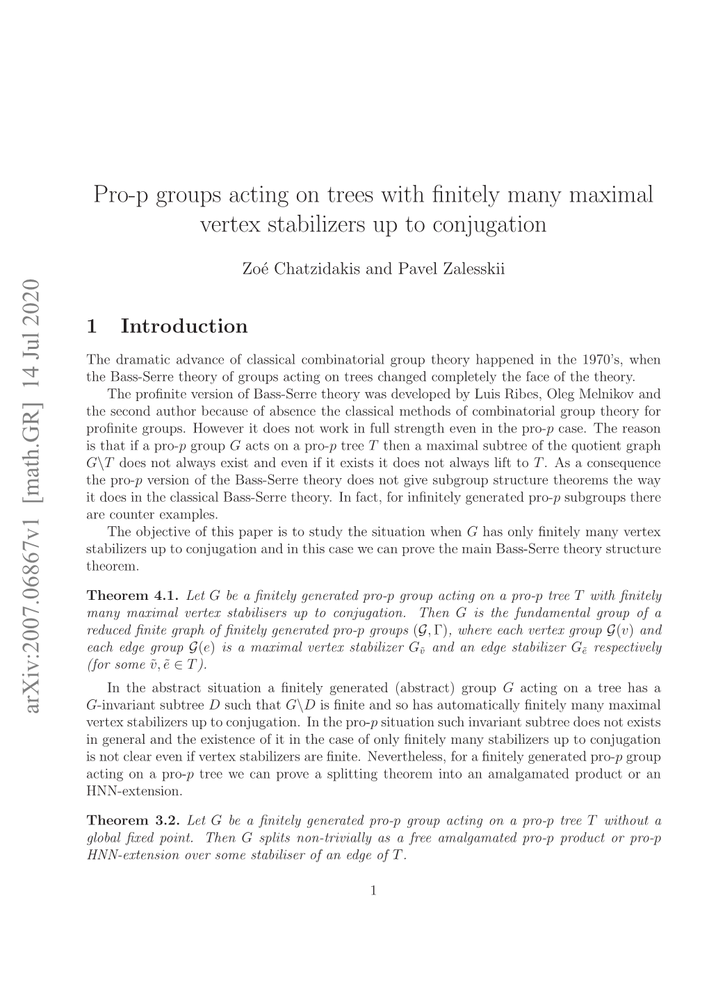 Pro-P Groups Acting on Trees with Finitely Many Maximal Vertex Stabilizers up to Conjugation