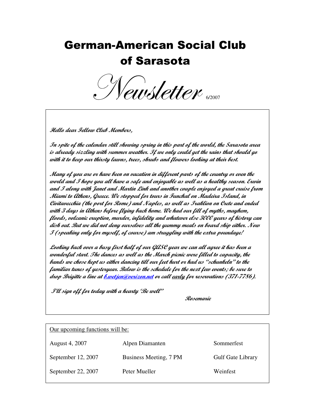 German American Social Club of Sarasota