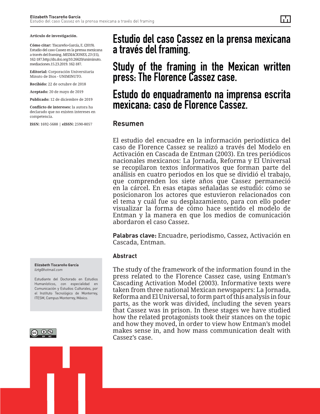 Estudio Del Caso Cassez En La Prensa Mexicana a Través Del Framing Articulo De Investigación