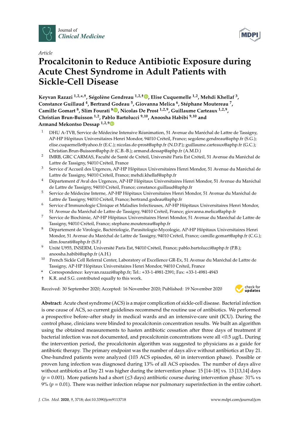 Procalcitonin to Reduce Antibiotic Exposure During Acute Chest Syndrome in Adult Patients with Sickle-Cell Disease