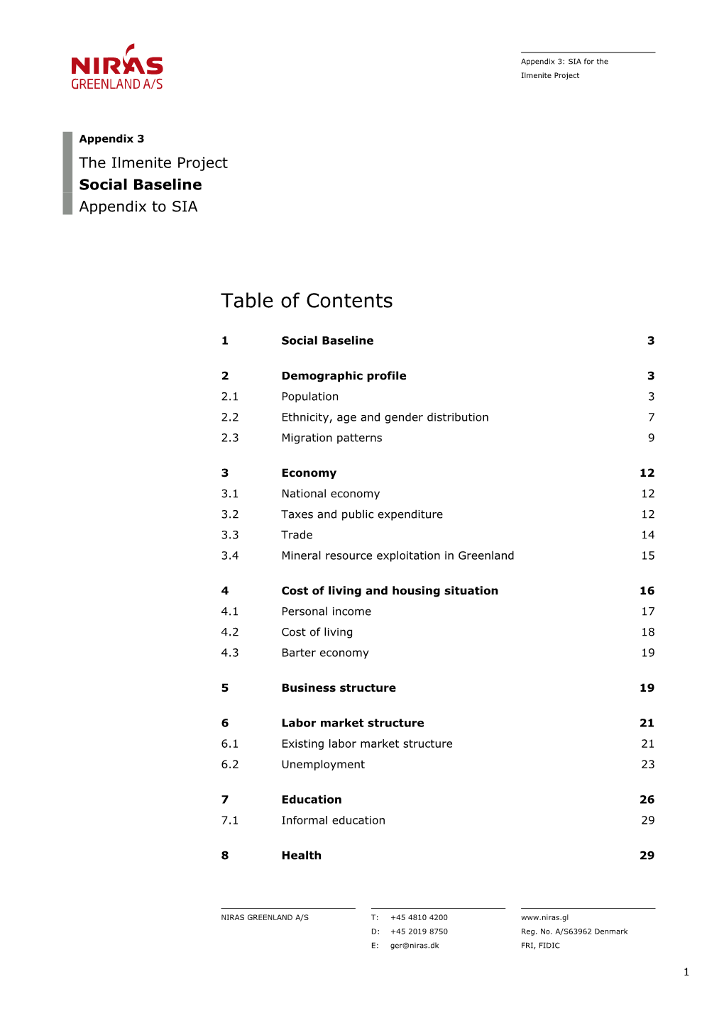 Table of Contents