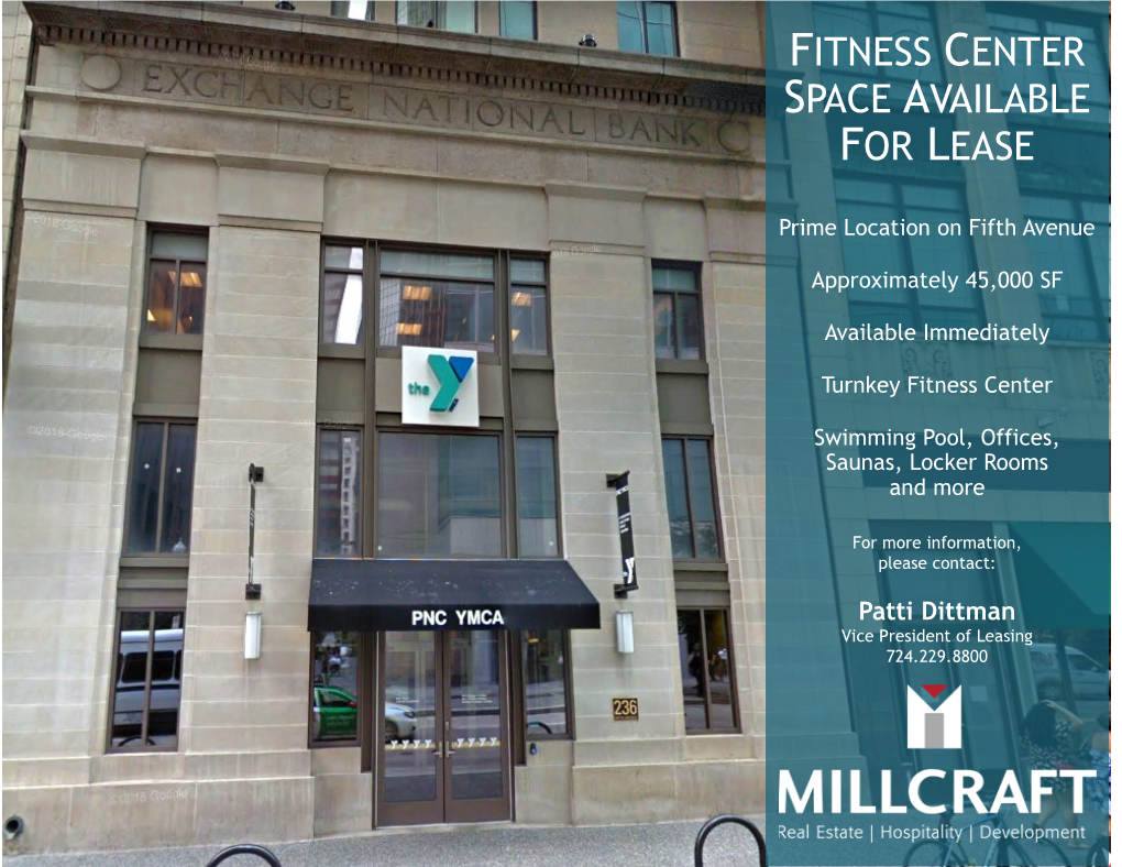 Fitness Center Space Available for Lease