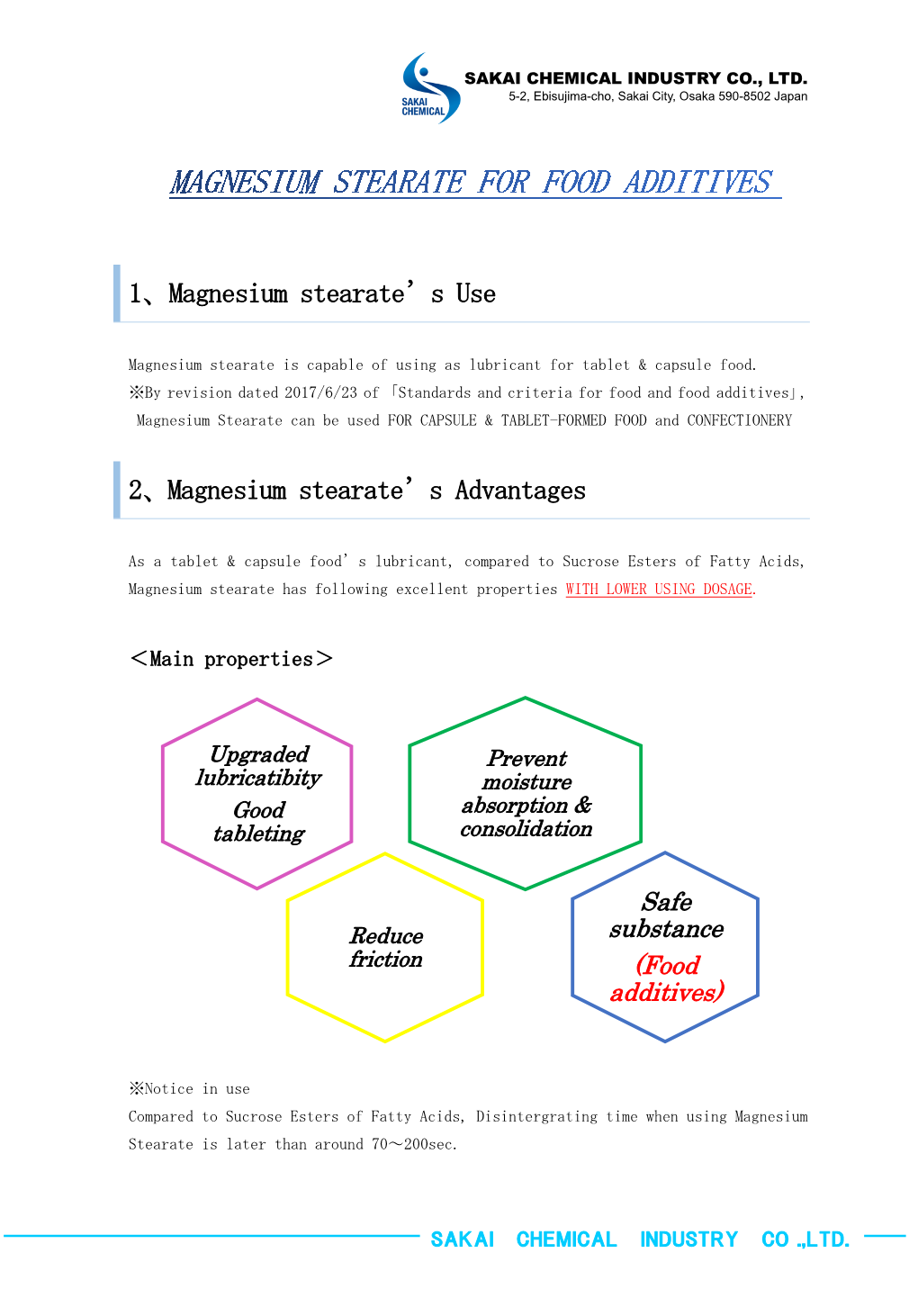 1、Magnesium Stearate's Use 2、Magnesium Stearate's Advantages