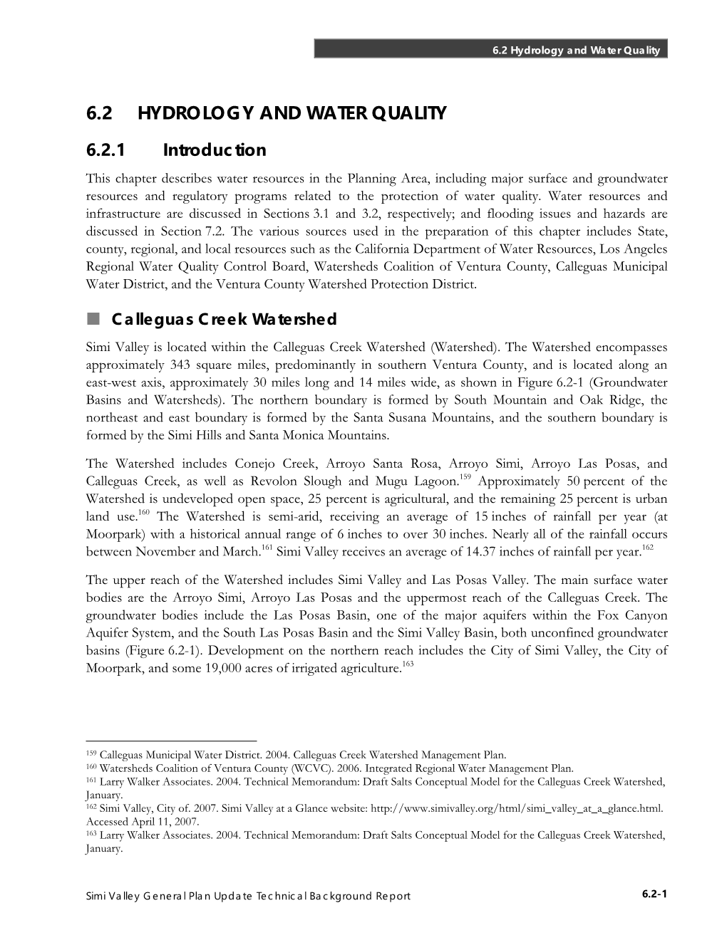 6.2 Hydrology and Water Quality