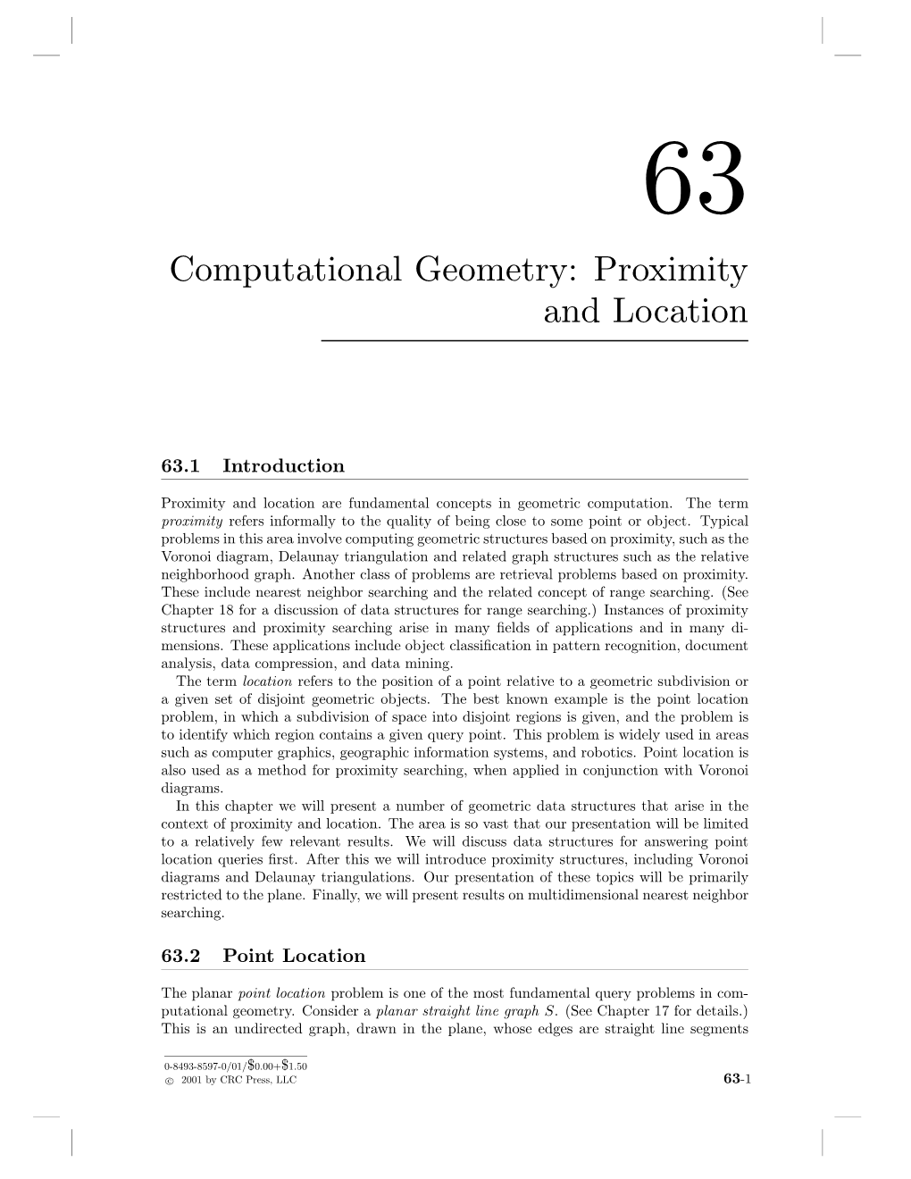 Computational Geometry: Proximity and Location