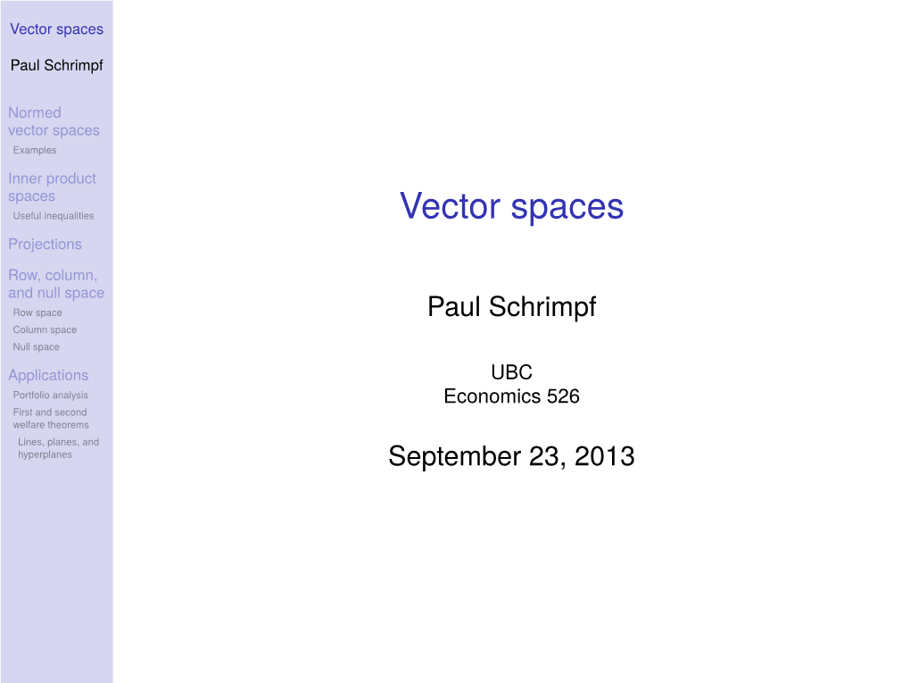 Vector Spaces