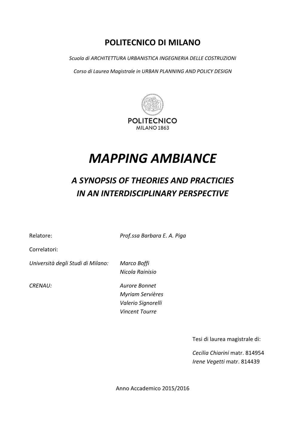 Mapping Ambiance
