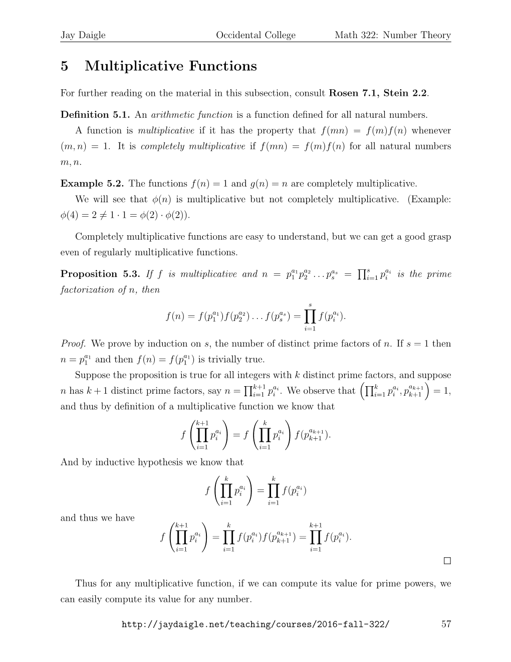 Multiplicative Functions