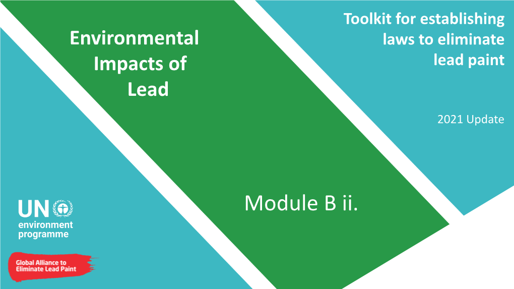 Module B.Ii. Environmental Impact of Lead