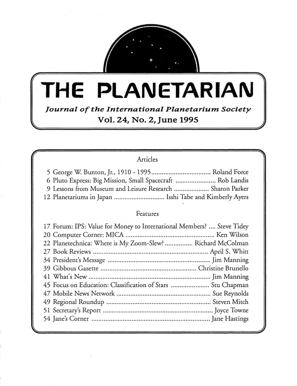 THE PLANETARIAN Journal of the International Planetarium Society Vol