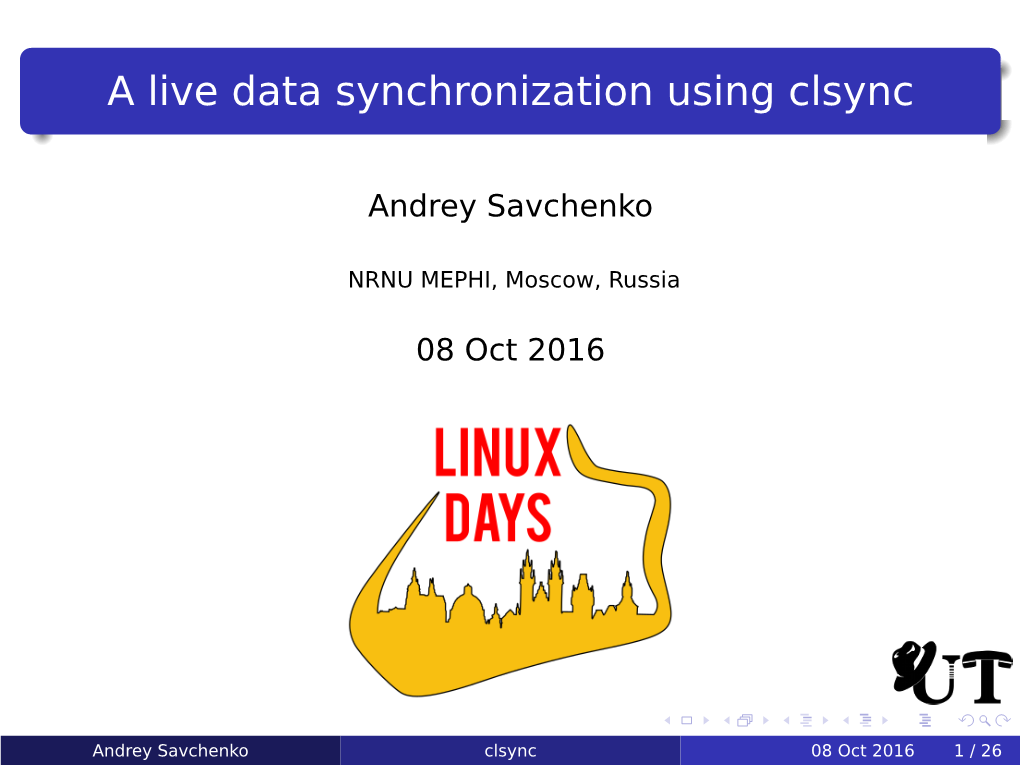 A Live Data Synchronization Using Clsync