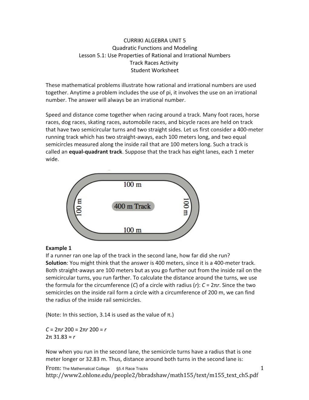 Quadratic Functions and Modeling