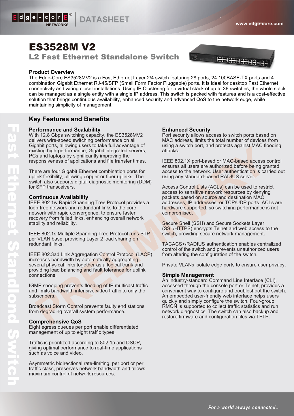 Fast Ethernet Standlond Switch