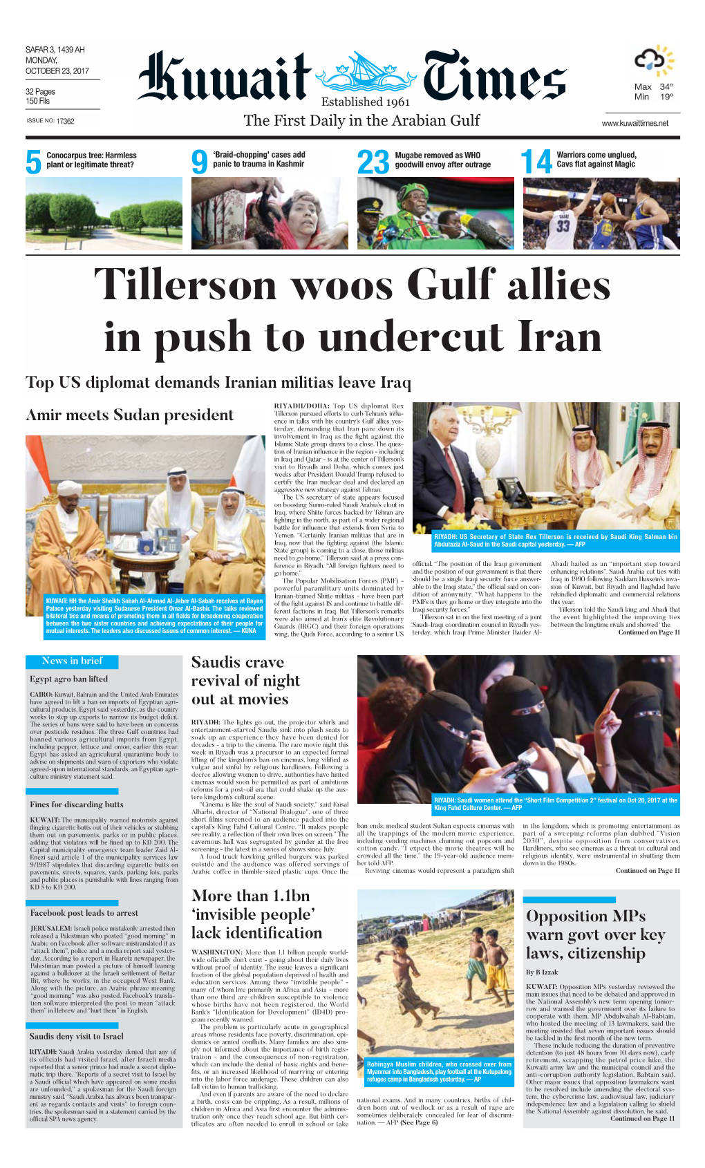 Kuwait Times 23-10-2017.Qxp Layout 1