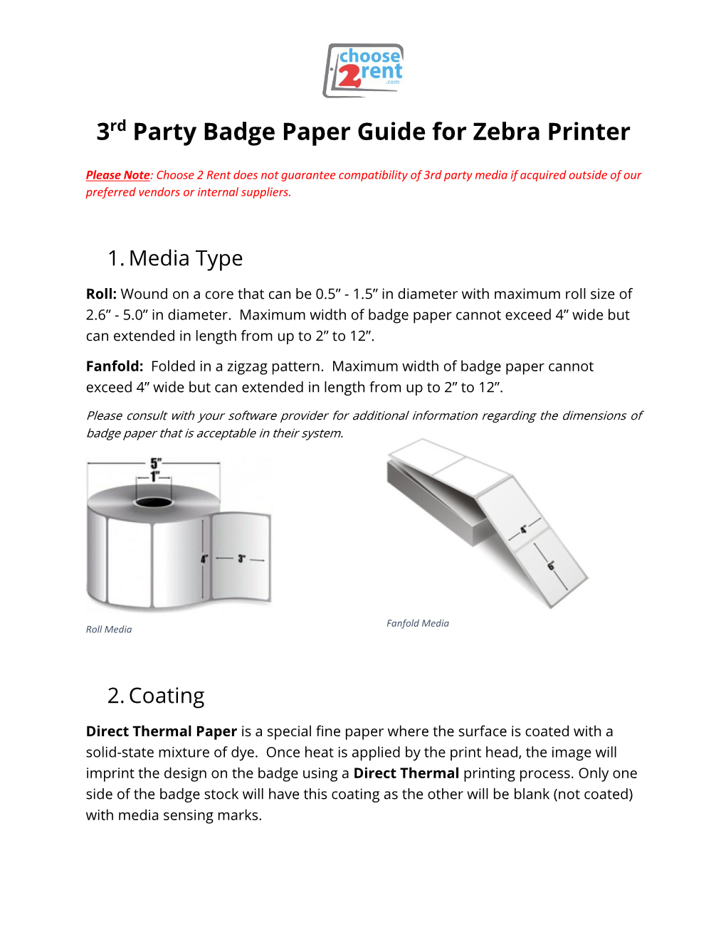 Badge Paper Specification Guide