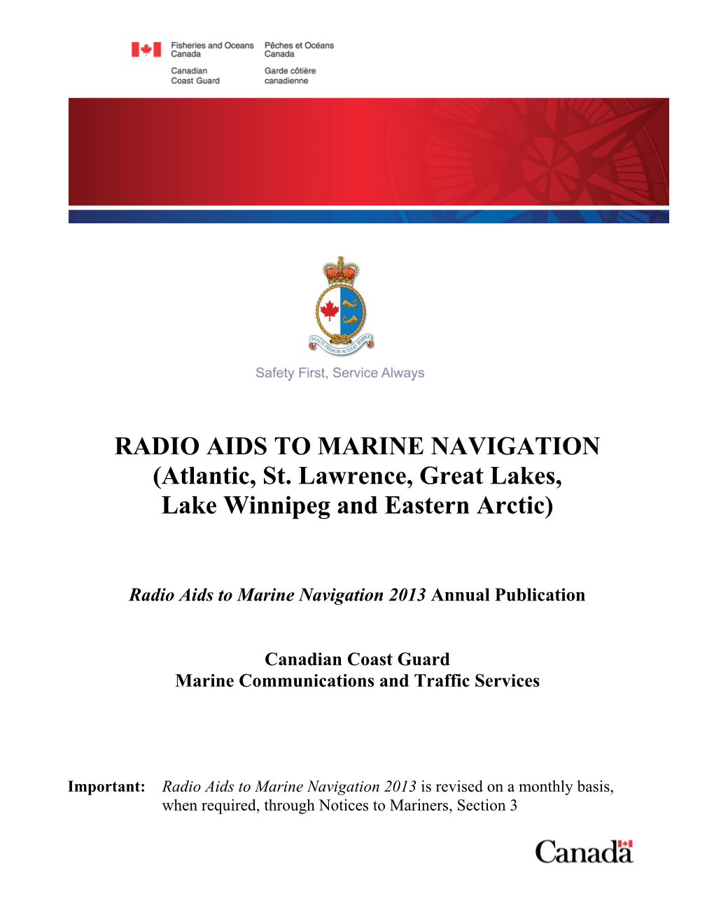 RADIO AIDS to MARINE NAVIGATION (Atlantic, St