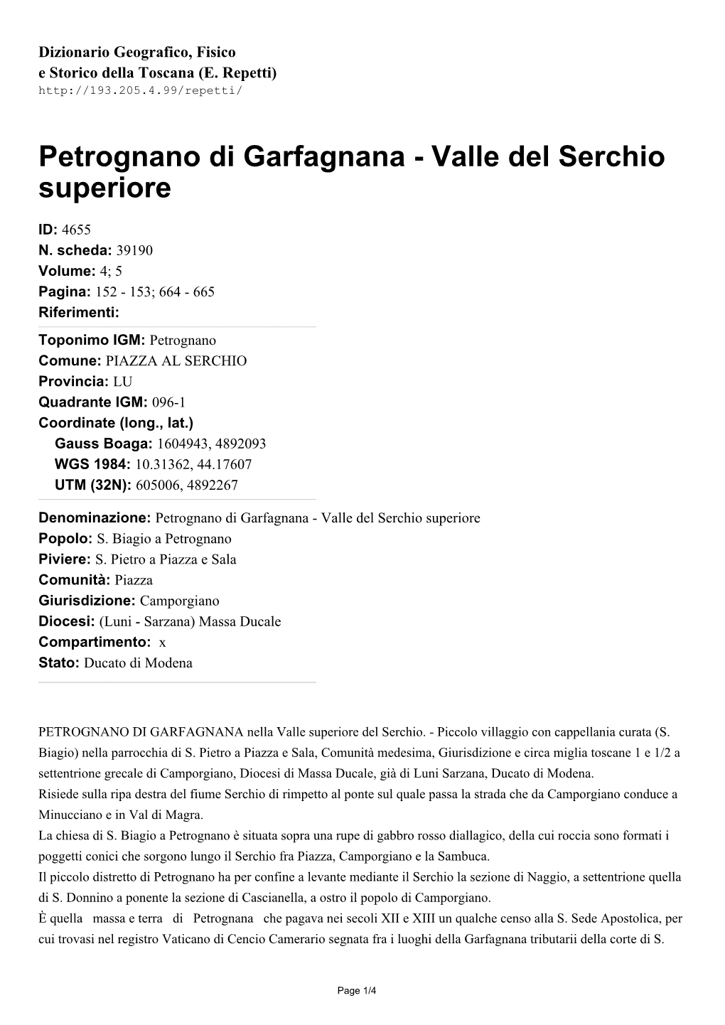 Petrognano Di Garfagnana - Valle Del Serchio Superiore