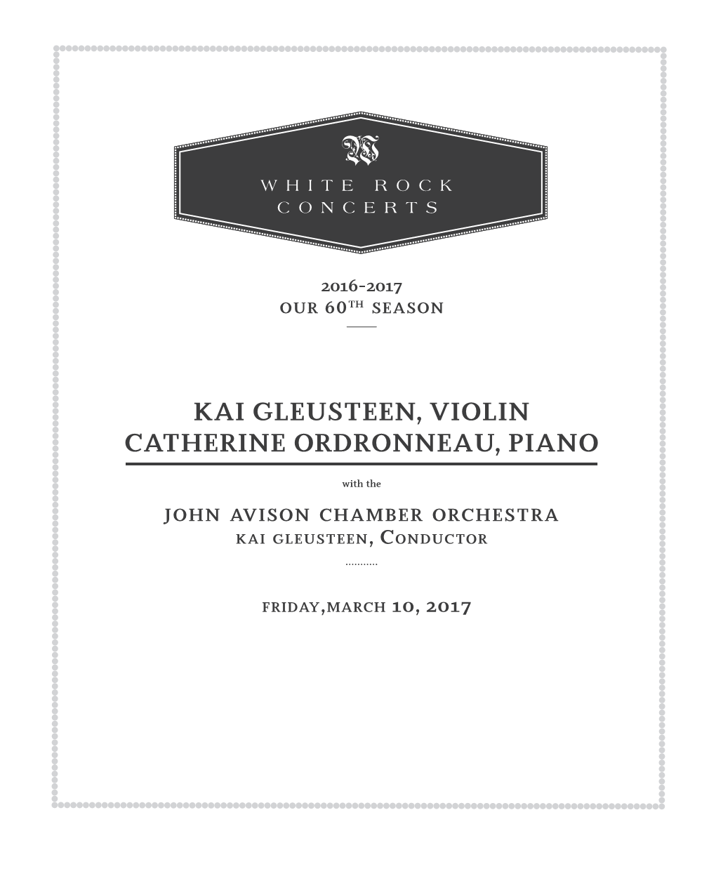 Kai Gleusteen, Violin Catherine Ordronneau, Piano