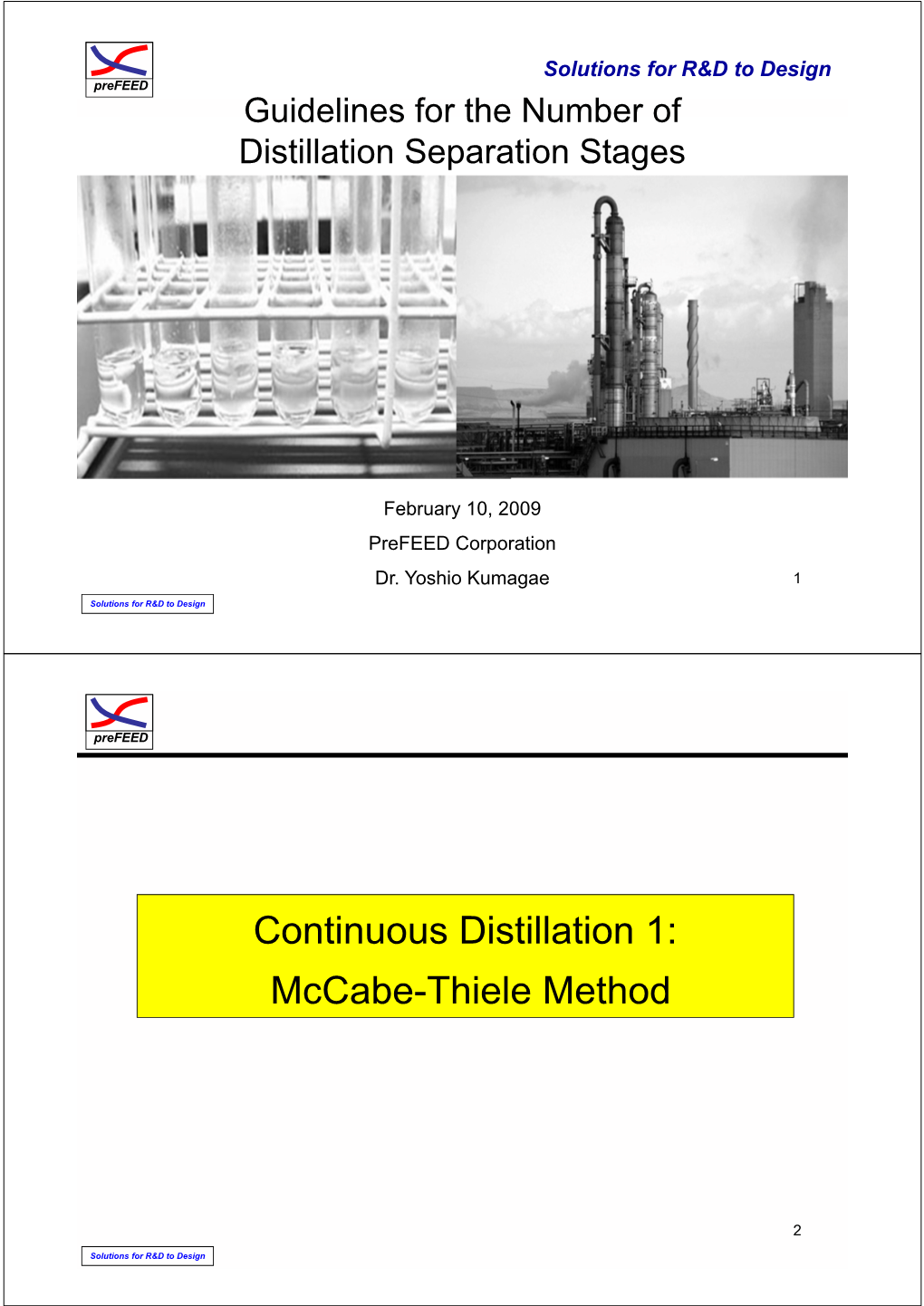 Continuous Distillation 1: Mccabe-Thiele Method